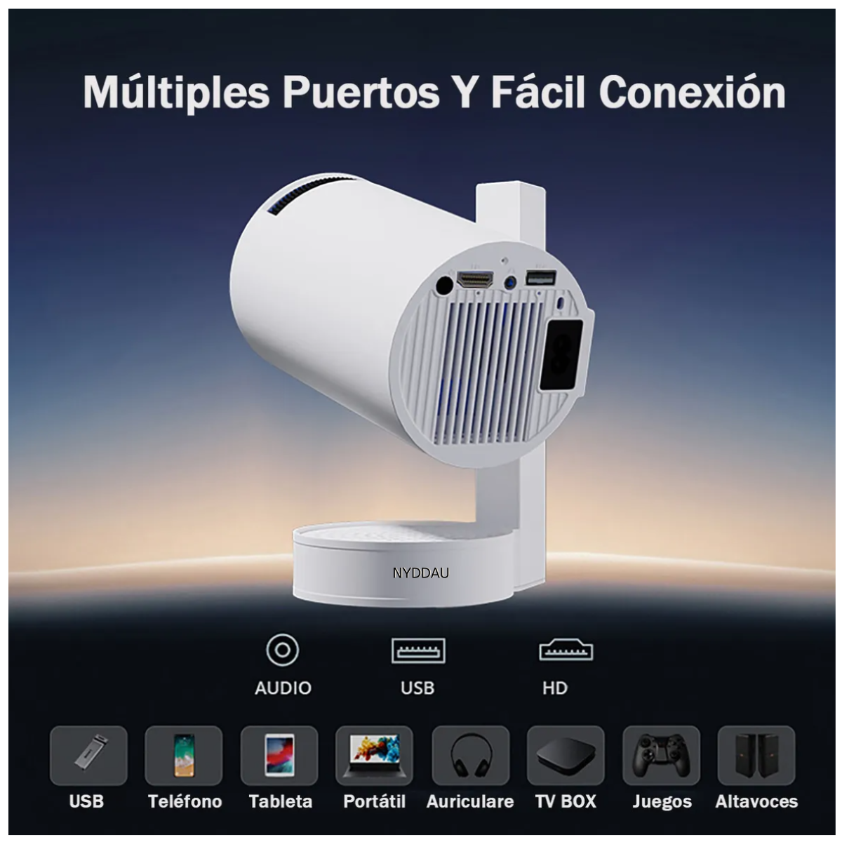 Foto 5 pulgar | Proyector Hy350 4k Compatible Con Ios  Android Color Blanco