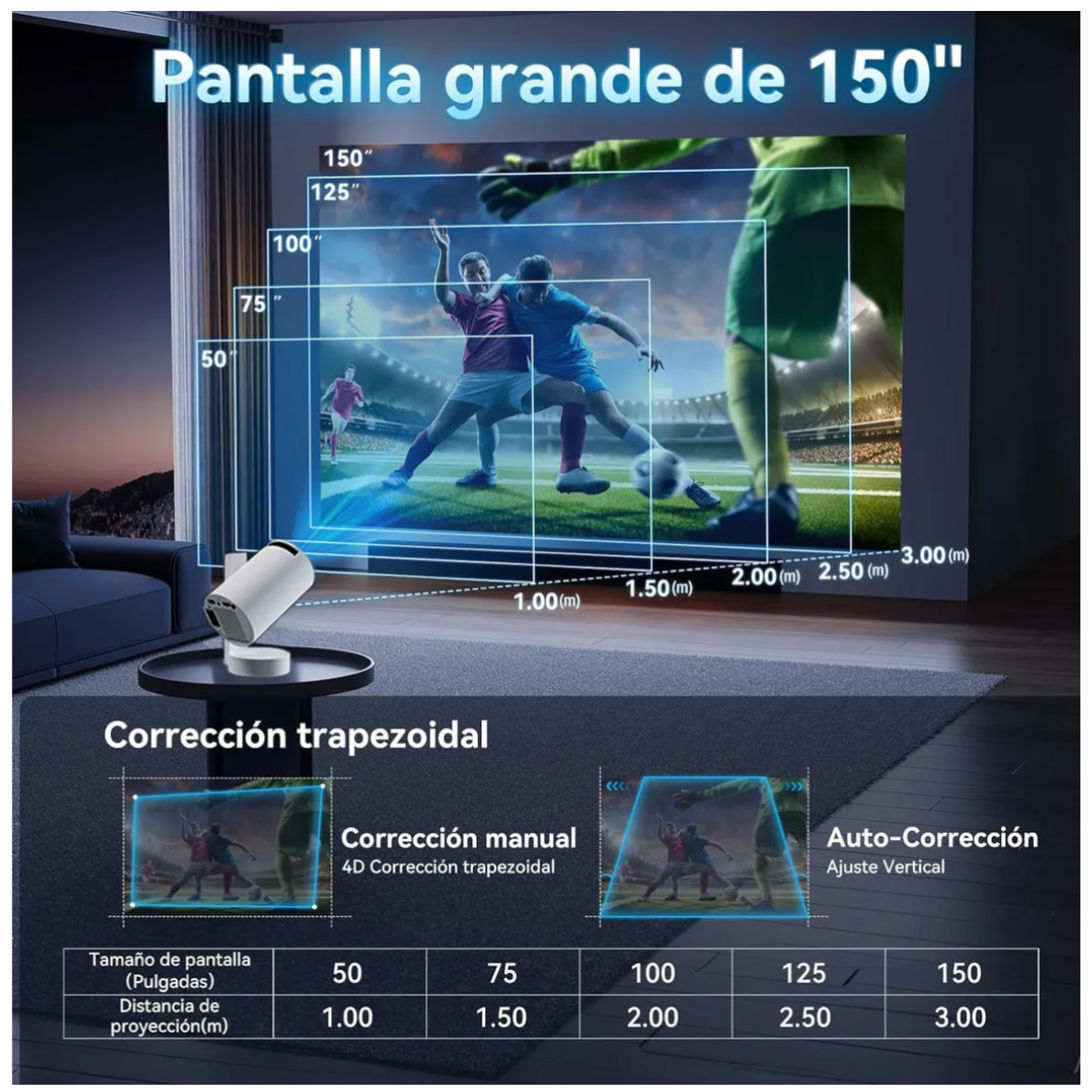 Foto 6 pulgar | Proyector Hy350 4k Compatible Con Ios  Android Color Blanco