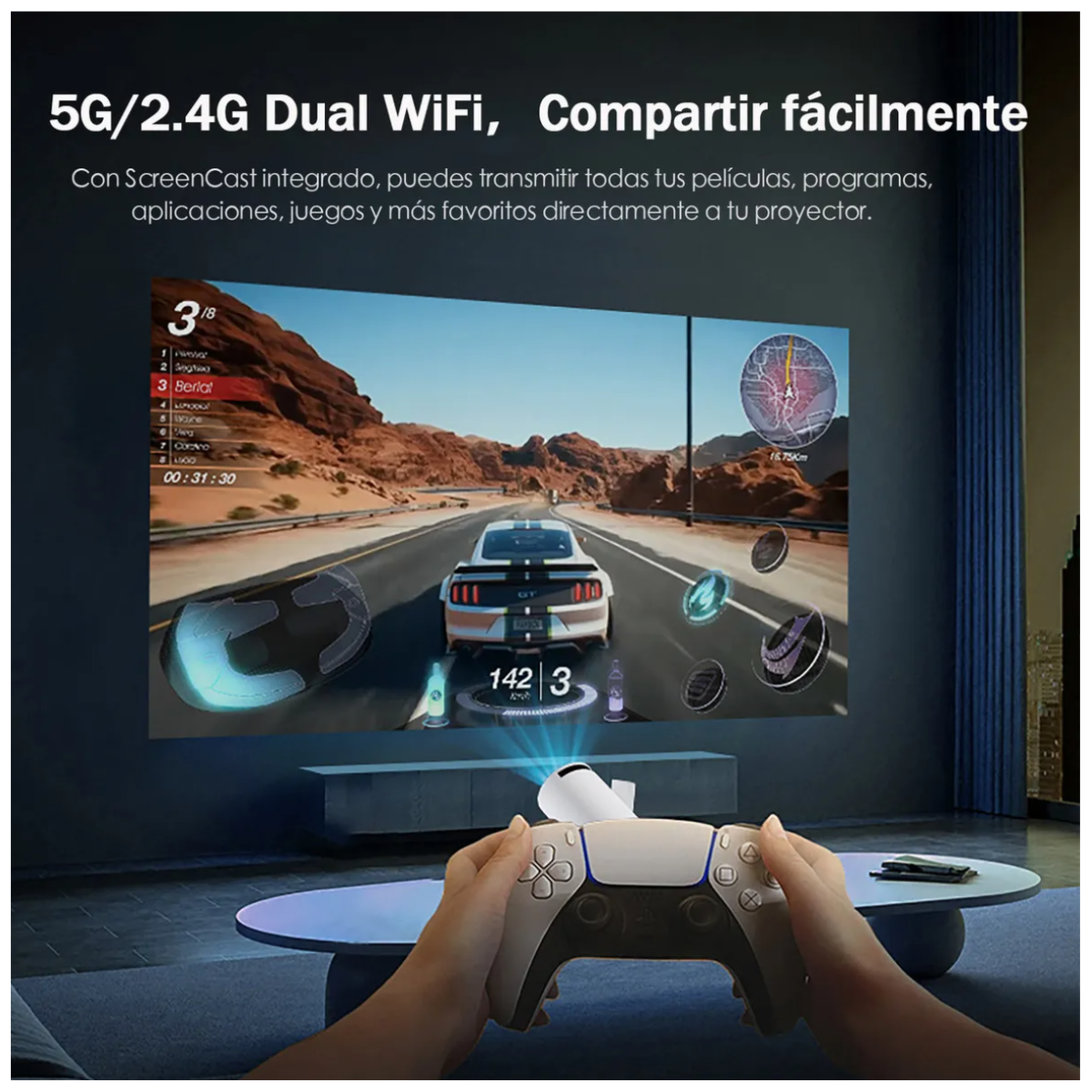 Foto 7 pulgar | Proyector Hy350 4k Compatible Con Ios  Android Color Blanco