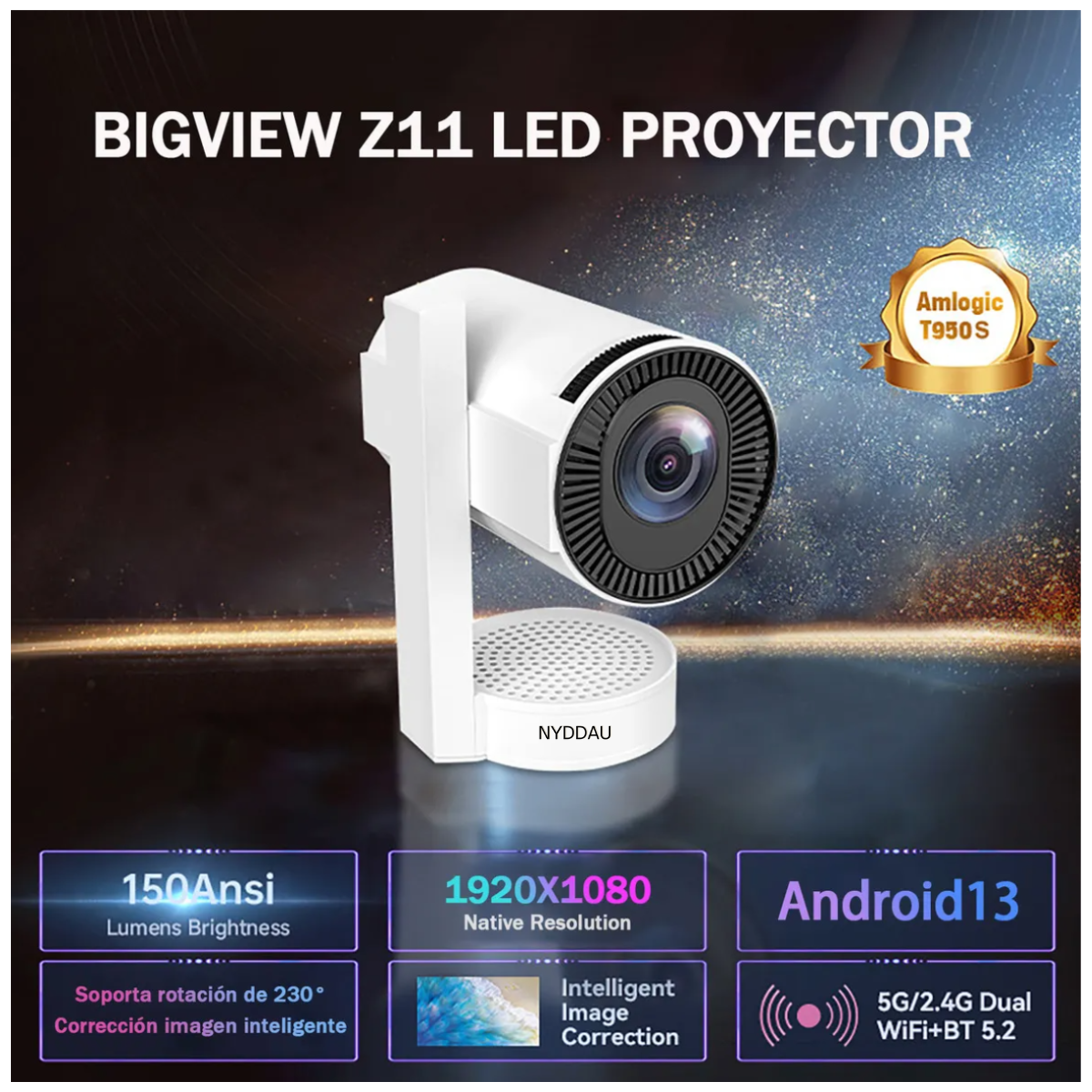 Foto 8 pulgar | Proyector Hy350 4k Compatible Con Ios  Android Color Blanco
