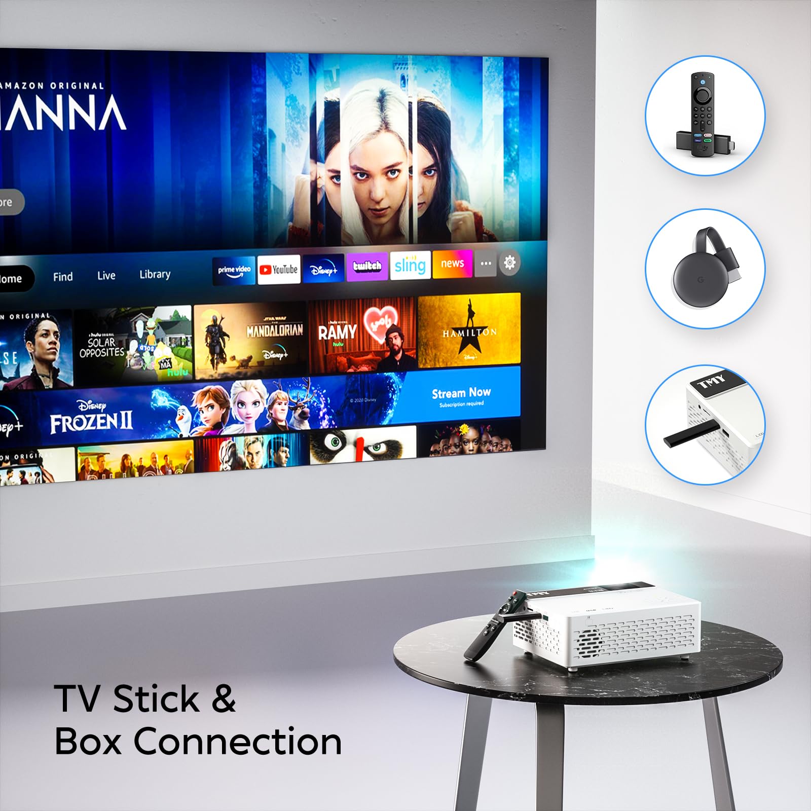 Foto 5 | Miniproyector Tmy 2024 Bluetooth 1080p Full Hd Portátil - Venta Internacional.