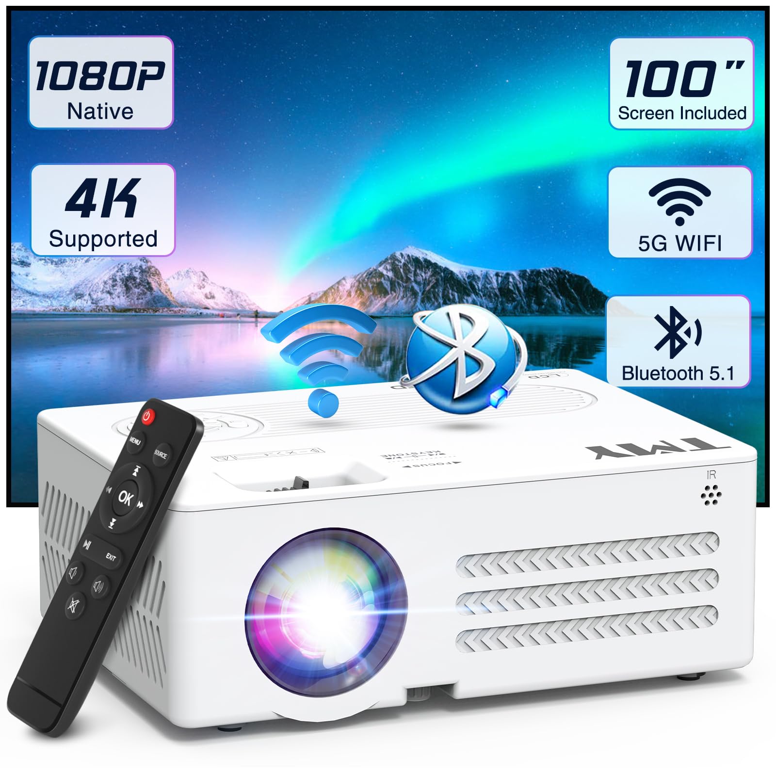 Foto 1 | Proyector Tmy Con Wifi Y Bluetooth 1080p Native 4k - Venta Internacional.