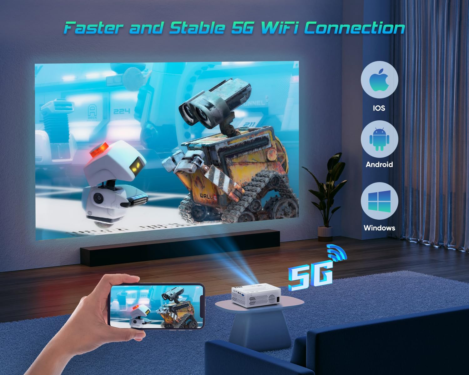 Foto 6 | Proyector Tmy Con Wifi Y Bluetooth 1080p Native 4k - Venta Internacional.