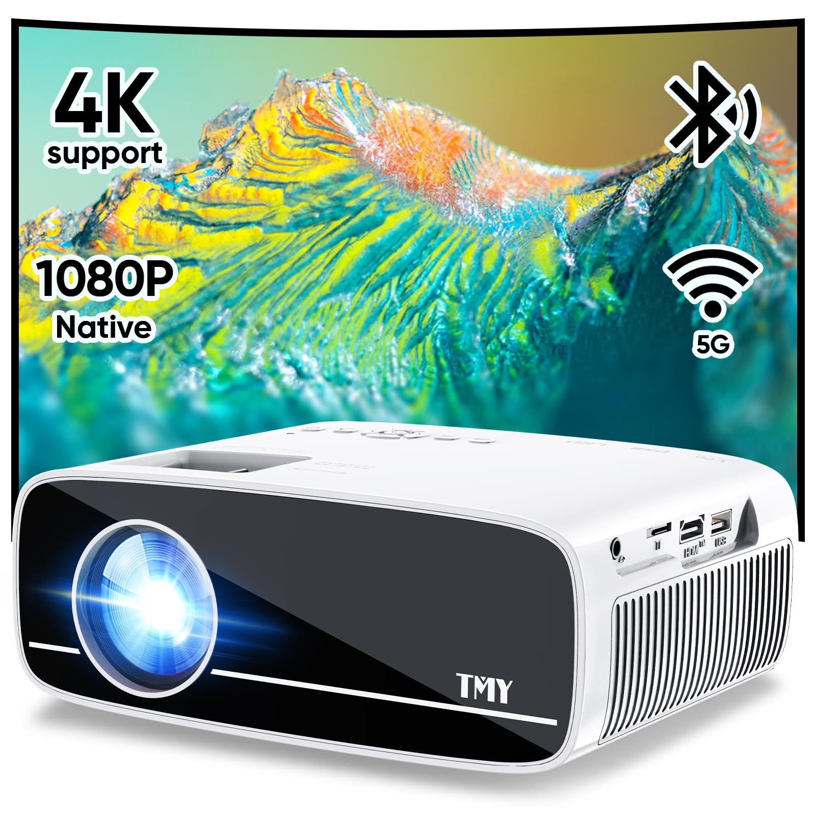 Foto 1 | Proyector Tmy Native 1080p 5g Wifi Bluetooth 5.1 4k Compatible - Venta Internacional.