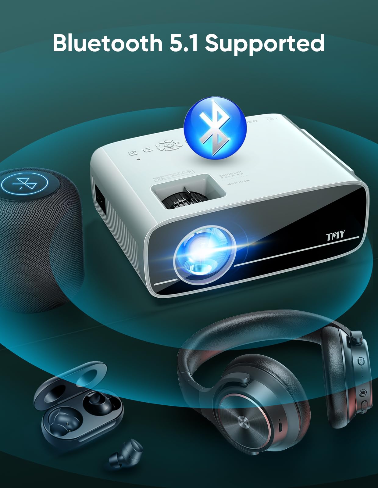 Foto 7 pulgar | Proyector Tmy Native 1080p 5g Wifi Bluetooth 5.1 4k Compatible - Venta Internacional.