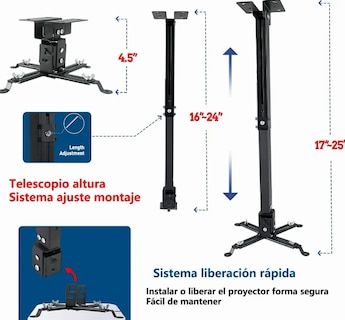 Foto 3 | Soporte Xtellar Proyector Universal Cañón Ajustable 15kg Techo Pared