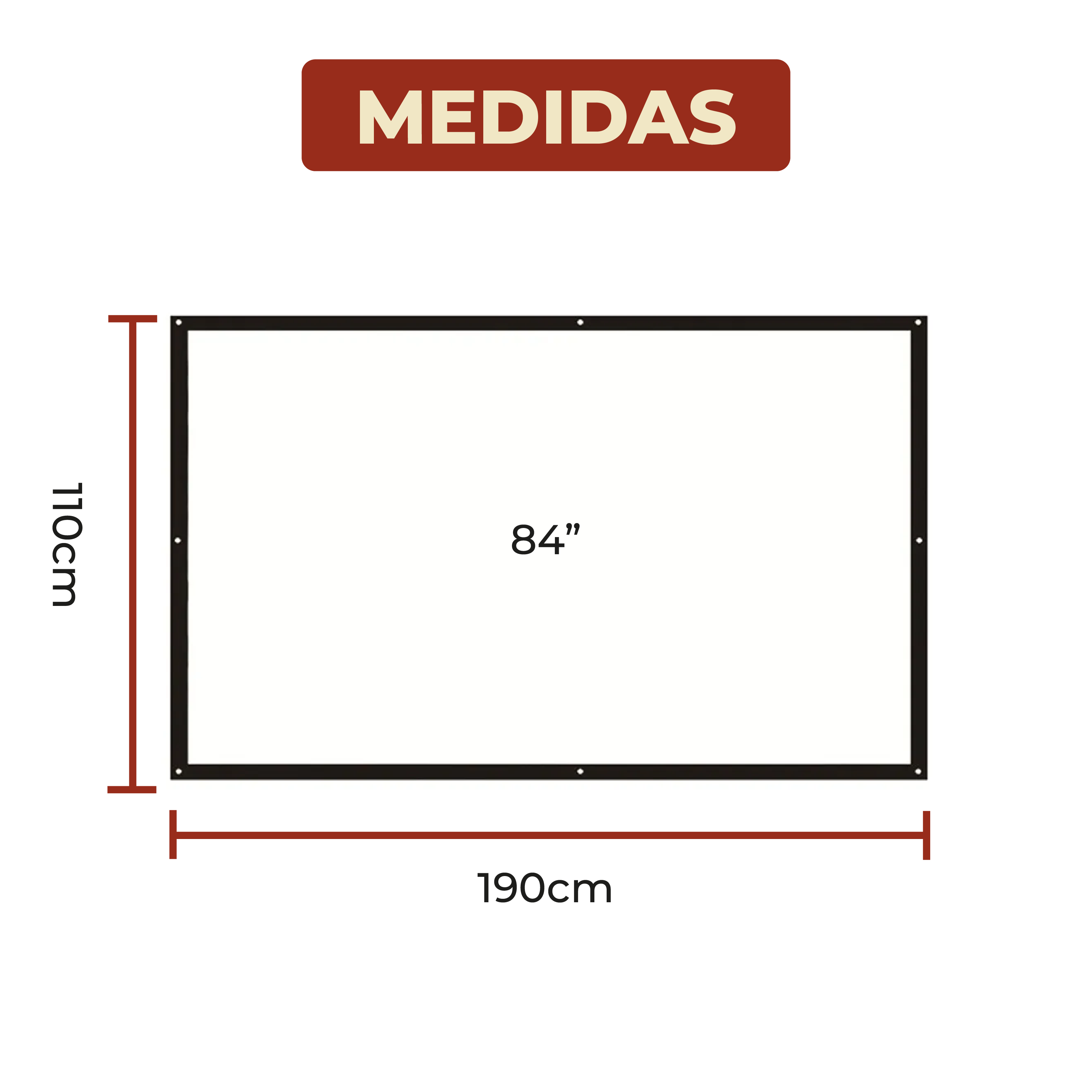 Foto 9 pulgar | Pantalla Para Proyector 84 Pulgadas Tela Gruesa Con Kit De Montaje