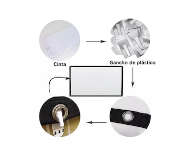Foto 5 | Pantalla para Proyector Portátil 100 Pulgadas 16:9 Genérico Proyección Trasera y Frontal