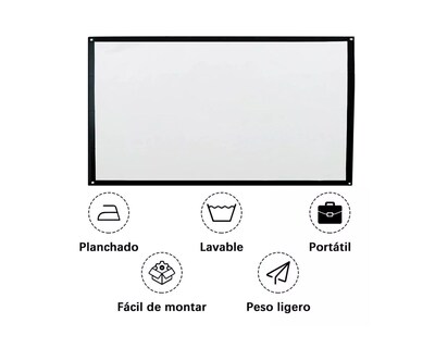 Foto 6 | Pantalla para Proyector Portátil 120 Pulgadas 16:9 Proyección Trasera y Frontal