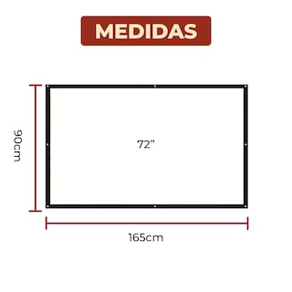 Foto 8 | Pantalla Para Proyector 72 Pulgadas Tela Gruesa Con Kit De Montaje