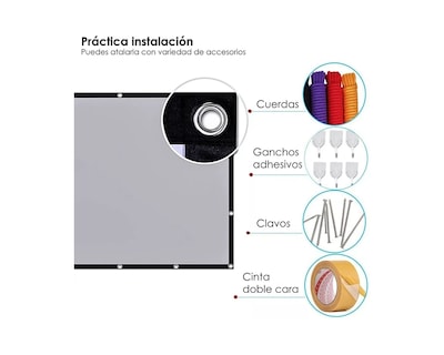 Foto 3 | Pantalla Antireflejo para Proyector de 100 Pulgadas 16:9