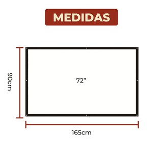 Foto 8 | Pantalla para Proyector Portátil 72 Pulgadas 16:9 Proyección Trasera y Frontal