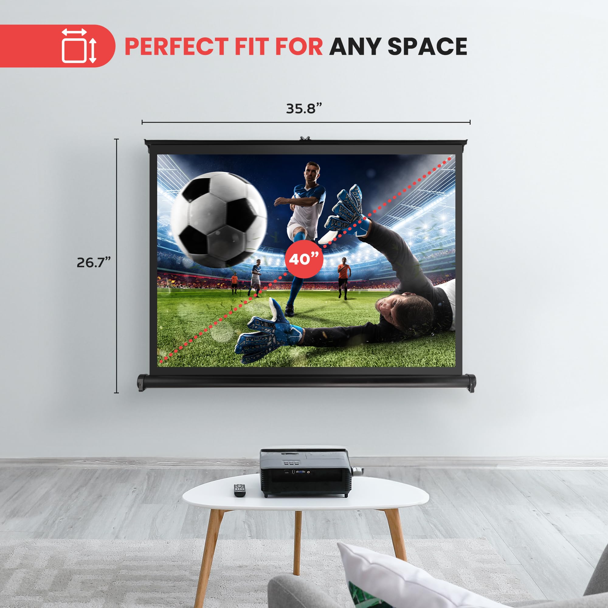 Foto 4 pulgar | Pantalla De Proyector Pyle Prjtp46 Portátil De 40 Pulgadas Con Soporte - Venta Internacional.