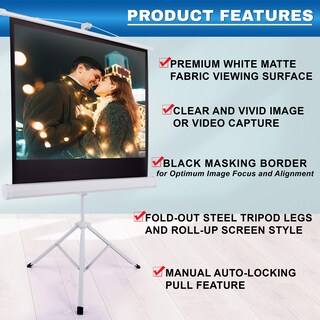Foto 6 | Pantalla De Proyector Pyle Portátil De 40 Pulgadas Con Soporte Para Trípode - Venta Internacional.