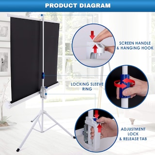 Foto 7 | Pantalla De Proyector Pyle Portátil De 40 Pulgadas Con Soporte Para Trípode - Venta Internacional.