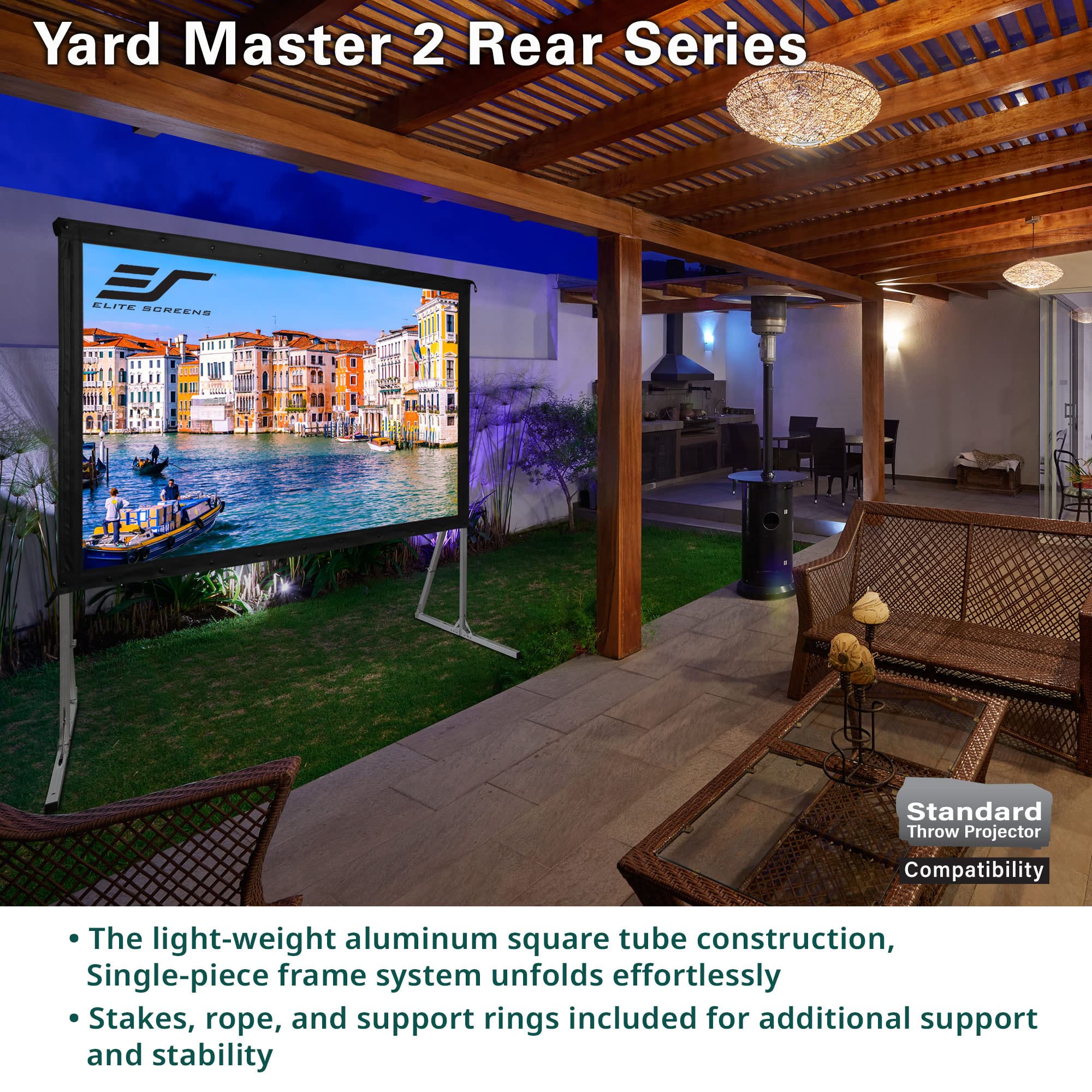 Foto 3 pulgar | Pantalla De Proyector Elite Screens Yard Master 2 90 Pulgadas 16:9 - Venta Internacional.