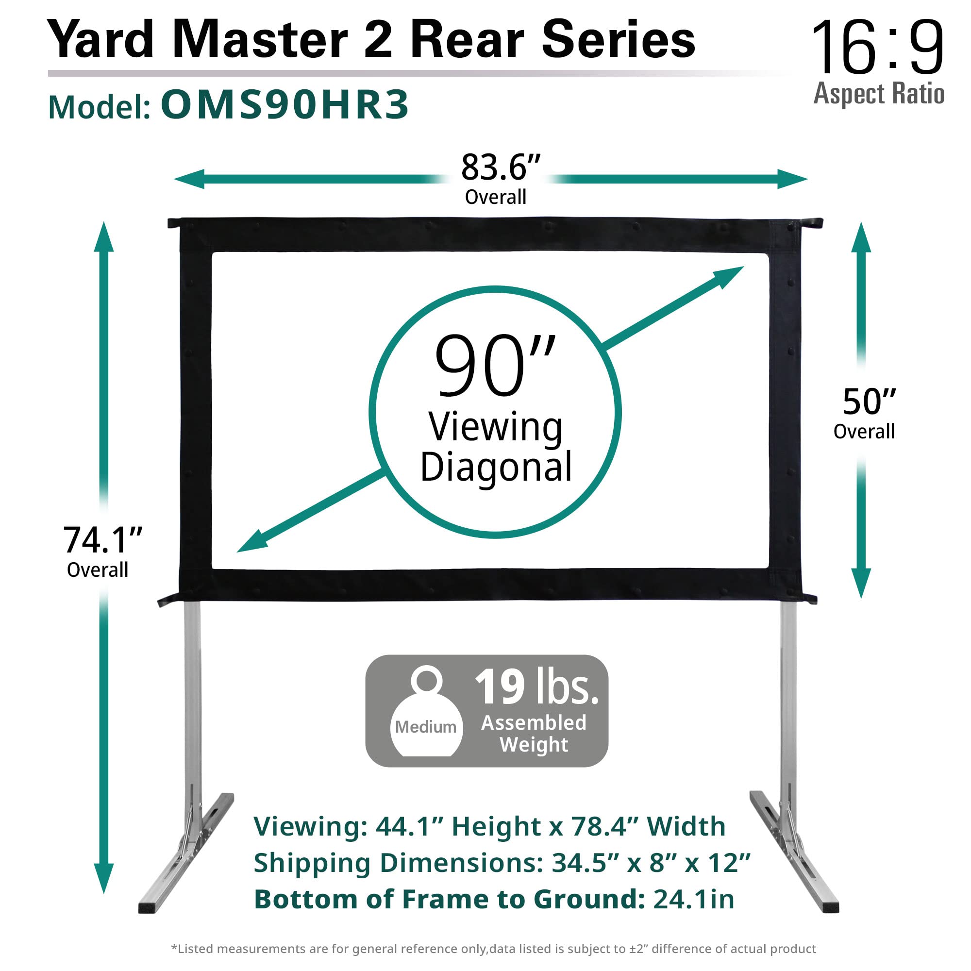 Foto 4 pulgar | Pantalla De Proyector Elite Screens Yard Master 2 90 Pulgadas 16:9 - Venta Internacional.