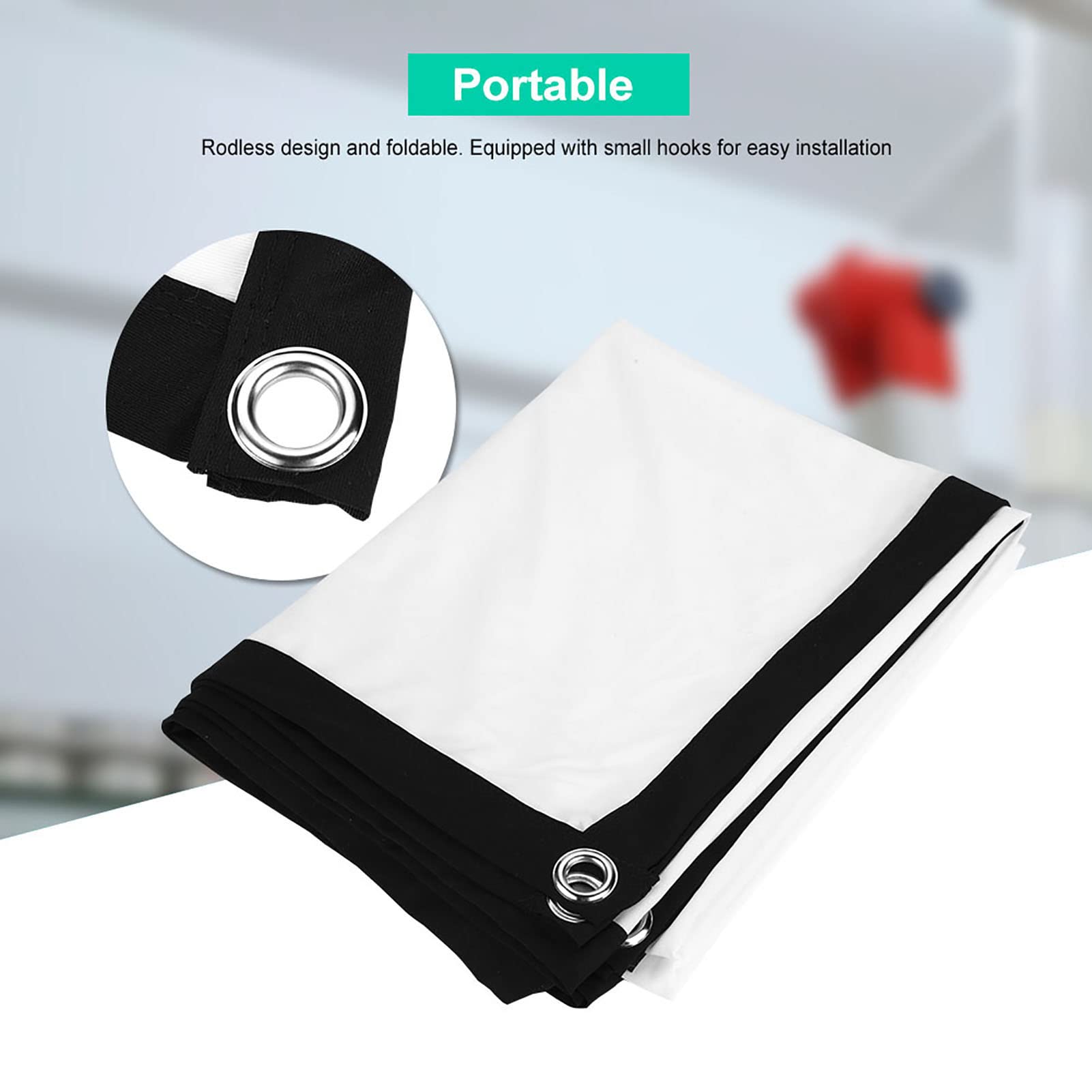 Foto 3 | Pantalla De Proyección Zerone Hd De 84 Pulgadas, 16:9, Película 3d Portátil - Venta Internacional.