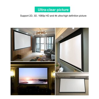 Foto 4 | Pantalla De Proyección Zerone Hd De 84 Pulgadas, 16:9, Película 3d Portátil - Venta Internacional.