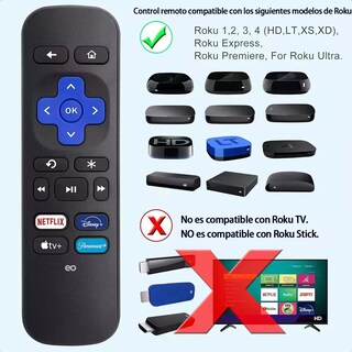 Foto 2 | Control Remoto Para Roku Express Premiere Ultra roku Eo Safe Imports Esi-20195 Negro