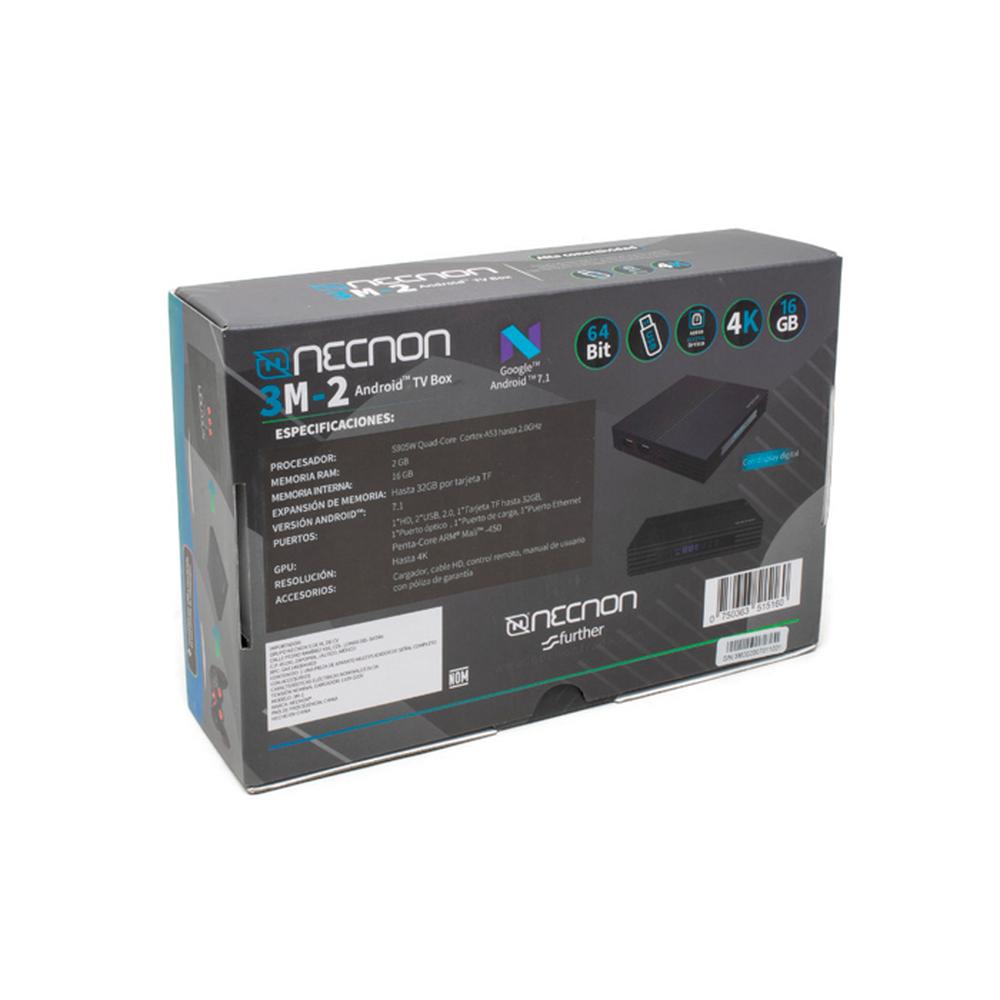 Foto 8 pulgar | TV Box Smart Necnon 3M-2 color Negro 4k Ultra HD 2 Gb 16 Gb Android 9.0 USB Wifi
