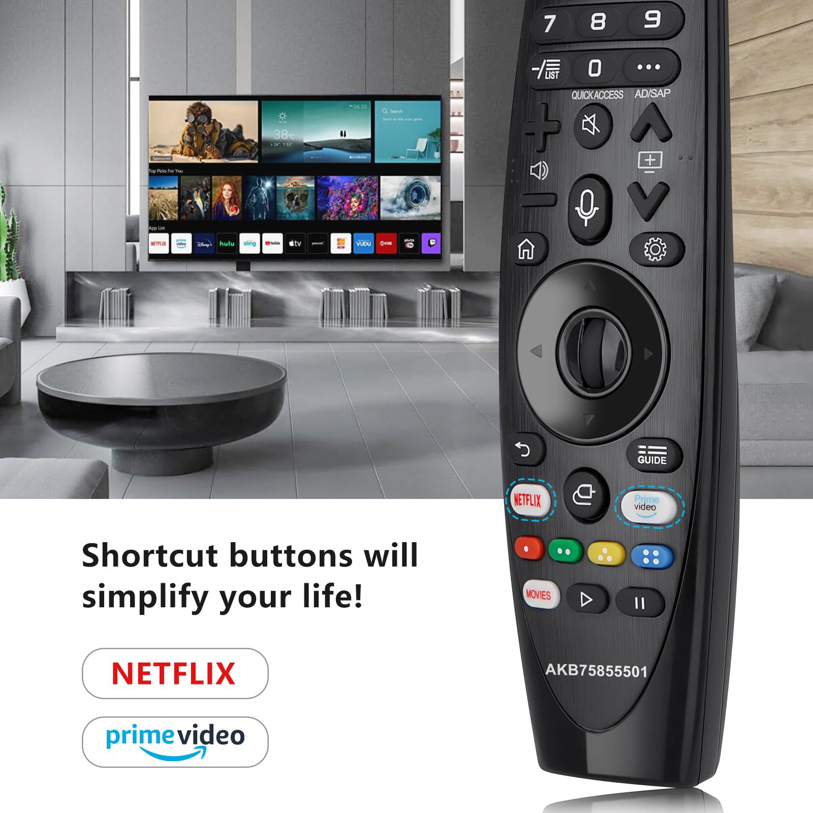 Foto 7 | Control Remoto Ewo's AKB75855501 Voice para Televisores Inteligentes LG - Venta Internacional