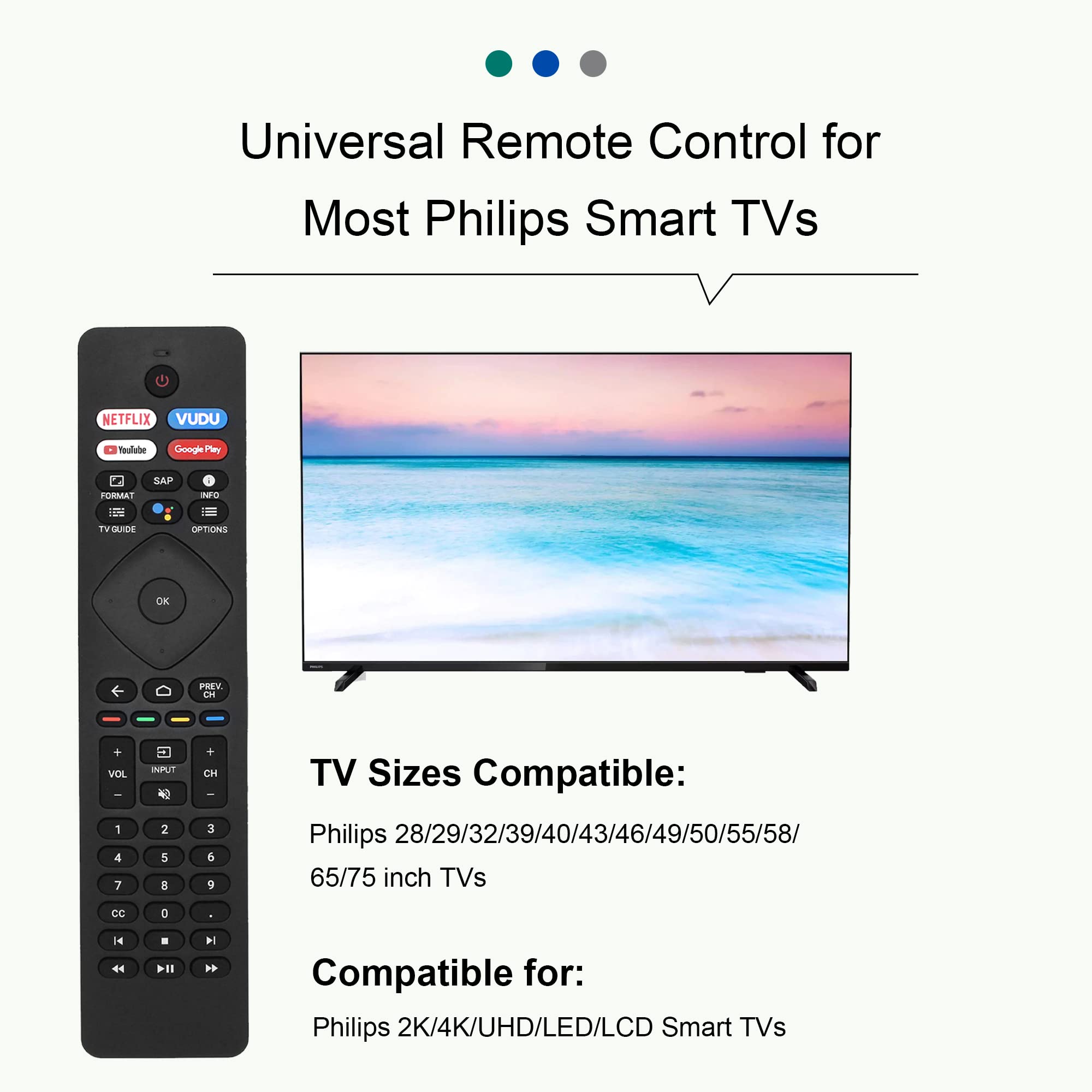 Foto 5 pulgar | Mando a Distancia de Repuesto Para Philips Smart TV 2 Piezas - Venta Internacional