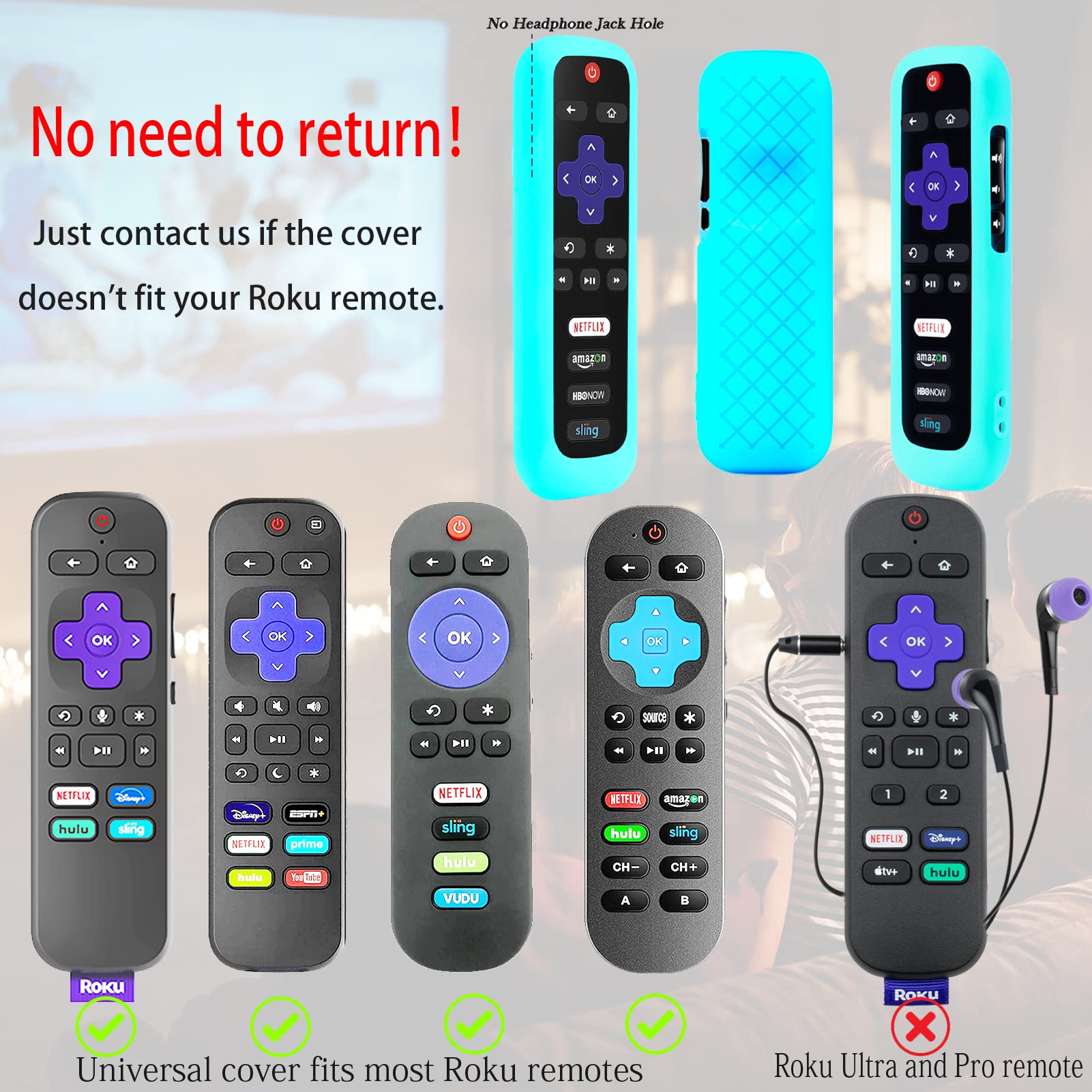 Foto 8 pulgar | Paquete De 3 Fundas Remotas Para Roku Smart Tv Steaming Stick - Venta Internacional.