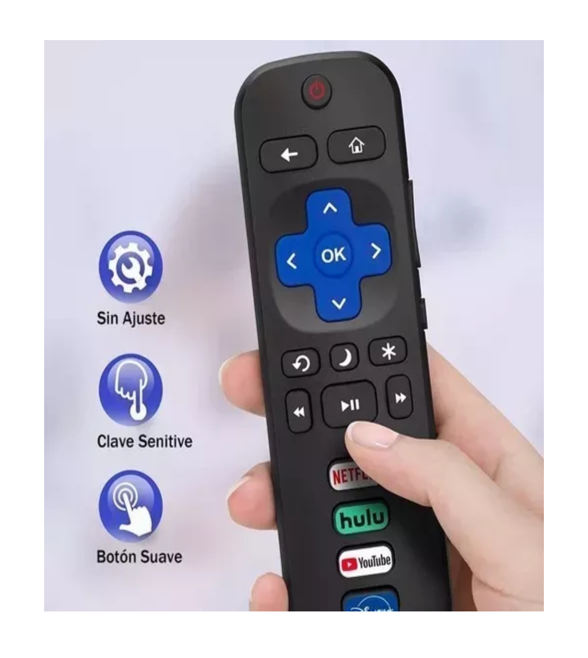 Foto 6 pulgar | Control Roku Compatible con Hisense Todos Smart Tv 4k Azul