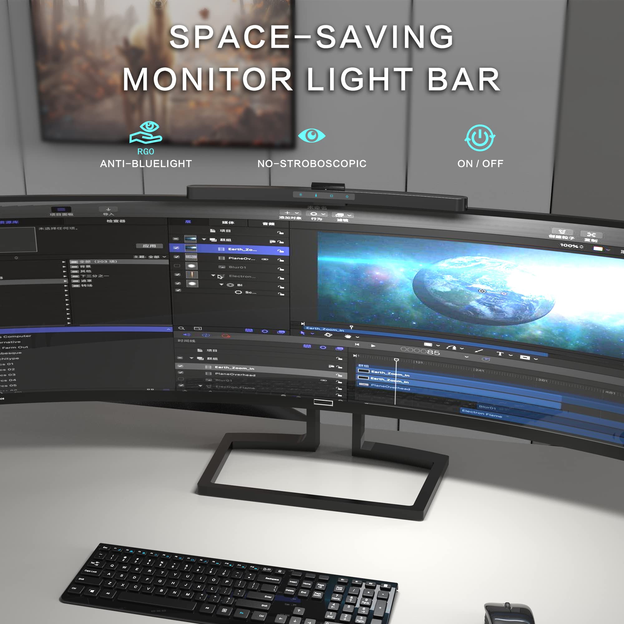 Foto 6 | Barra De Luces Onway Curva Para Monitor Con Atenuación Automática Remota - Venta Internacional.