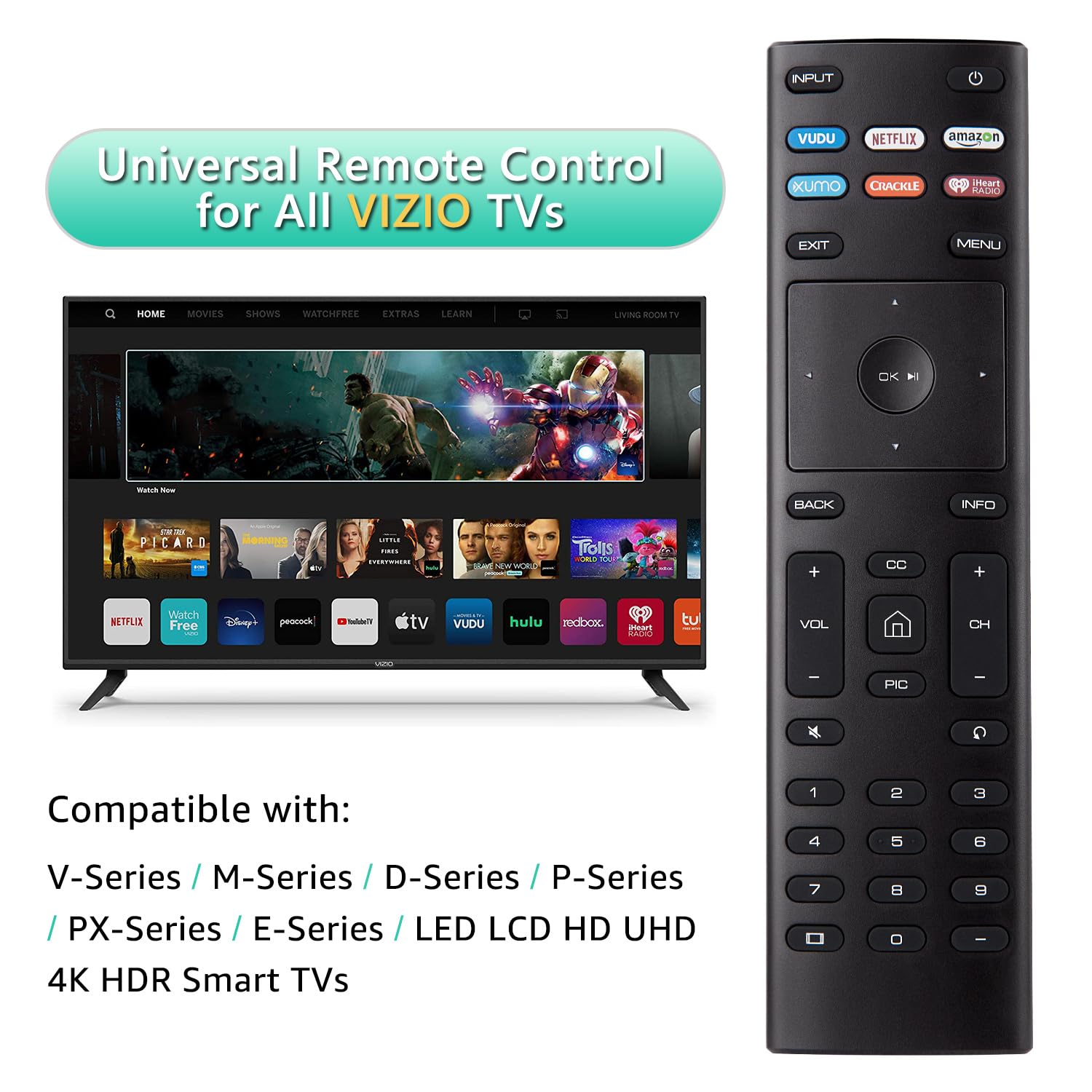 Foto 3 pulgar | Control Remoto Omaic XRT136 de Reemplazo para Vizio Smart TV - Venta Internacional