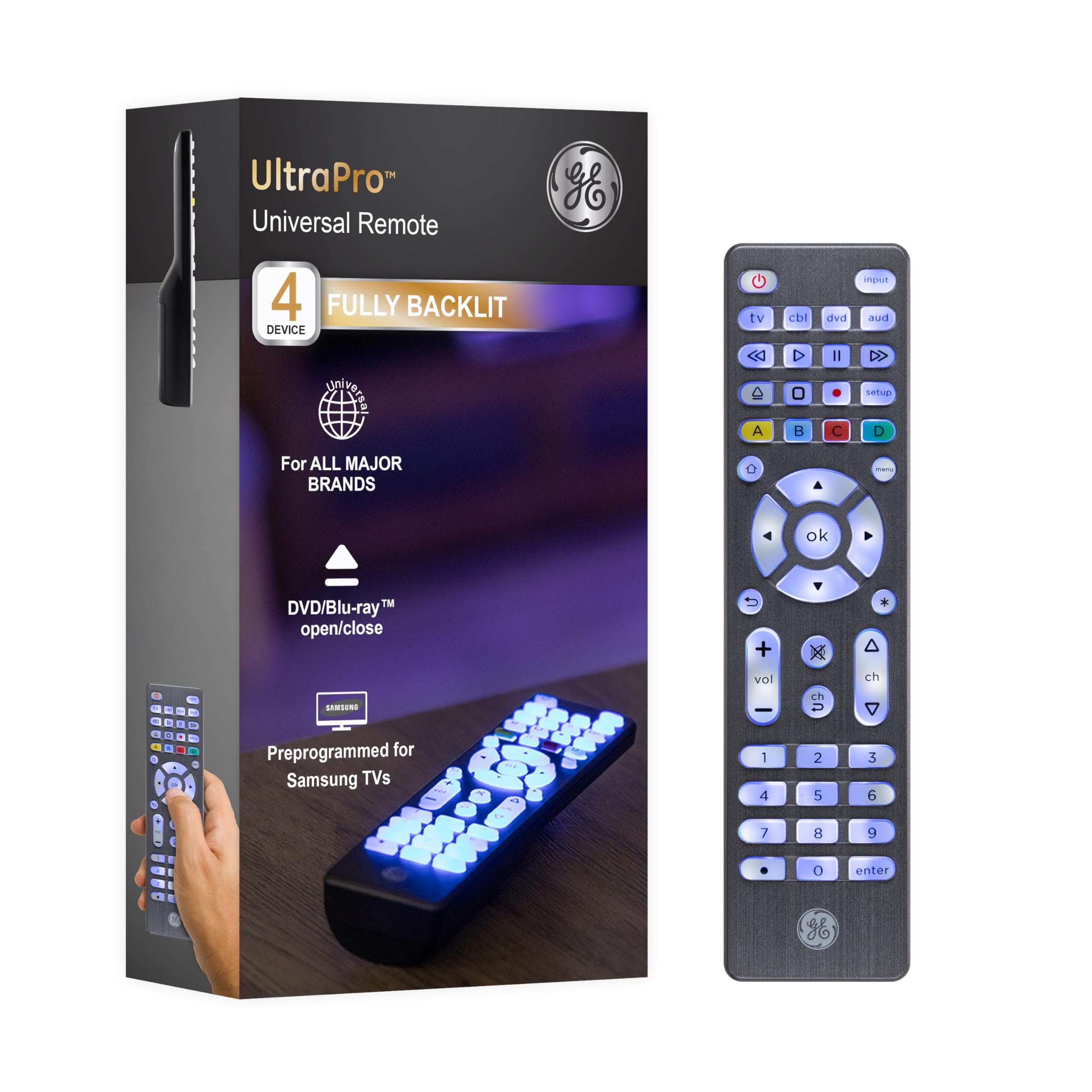 Foto 2 pulgar | Control Remoto Universal GE con Botones Retroiluminados para 4 Dispositivos - Venta Internacional