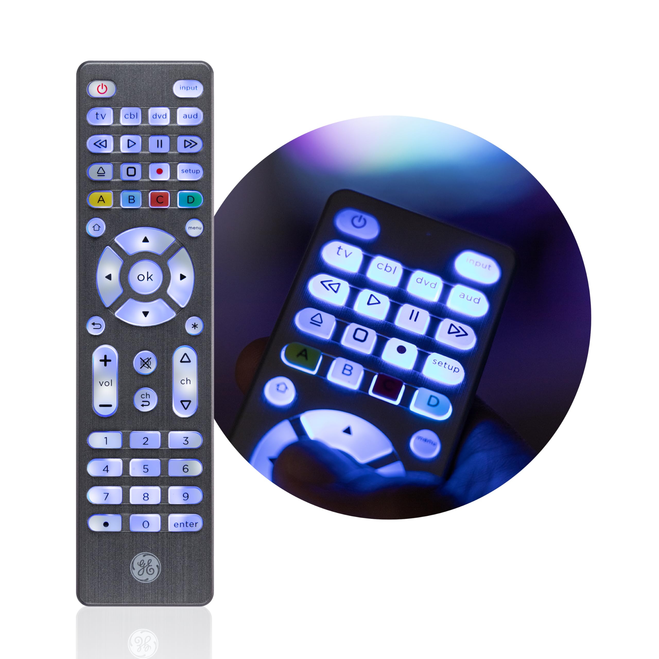Foto 3 pulgar | Control Remoto Universal GE con Botones Retroiluminados para 4 Dispositivos - Venta Internacional
