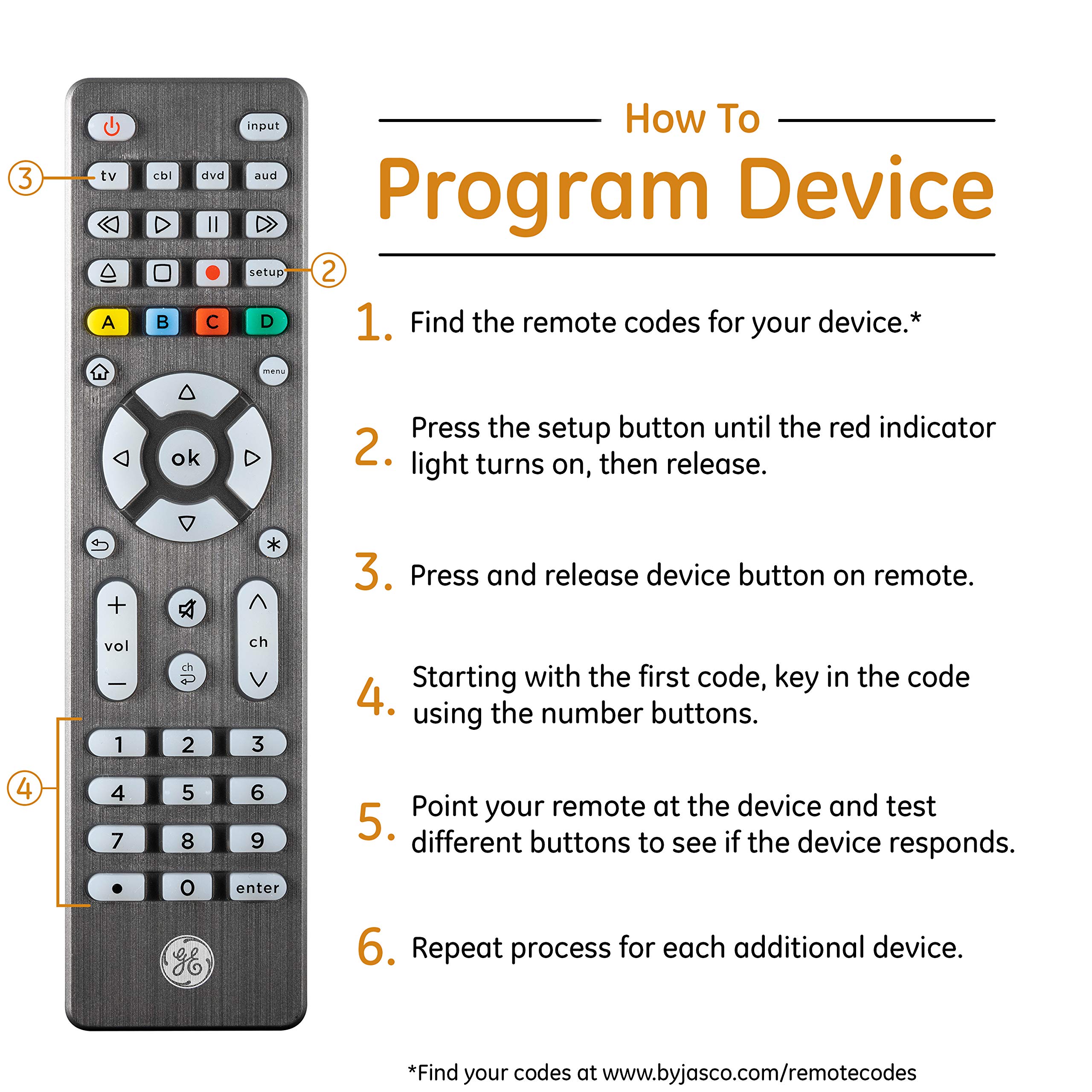 Foto 6 pulgar | Control Remoto Universal GE con Botones Retroiluminados para 4 Dispositivos - Venta Internacional