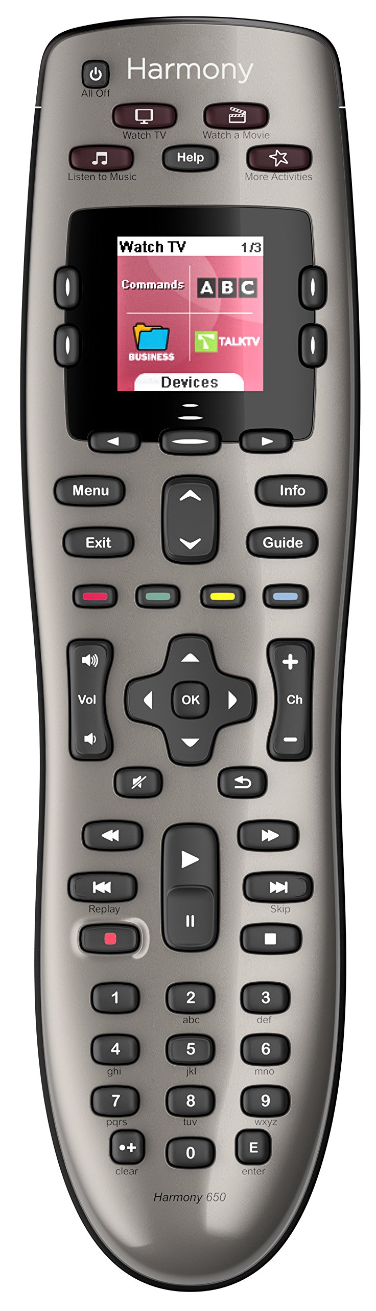 Foto 2 pulgar | Mando A Distancia Logitech Harmony 650 Infrarrojo Plateado - Venta Internacional.