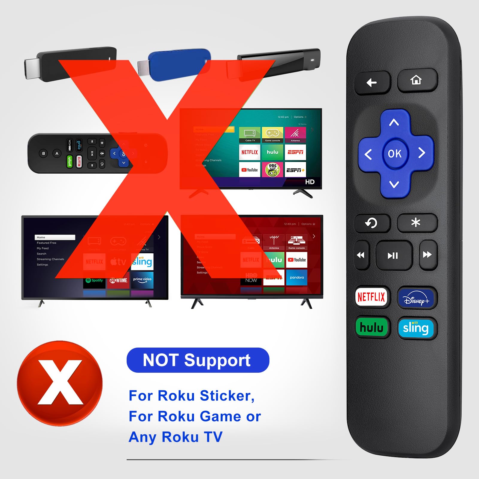 Foto 3 | Mando A Distancia Omaic Para Roku 1, 2, 3, 4 (hd, Lt, Xs, Xd) - Venta Internacional.