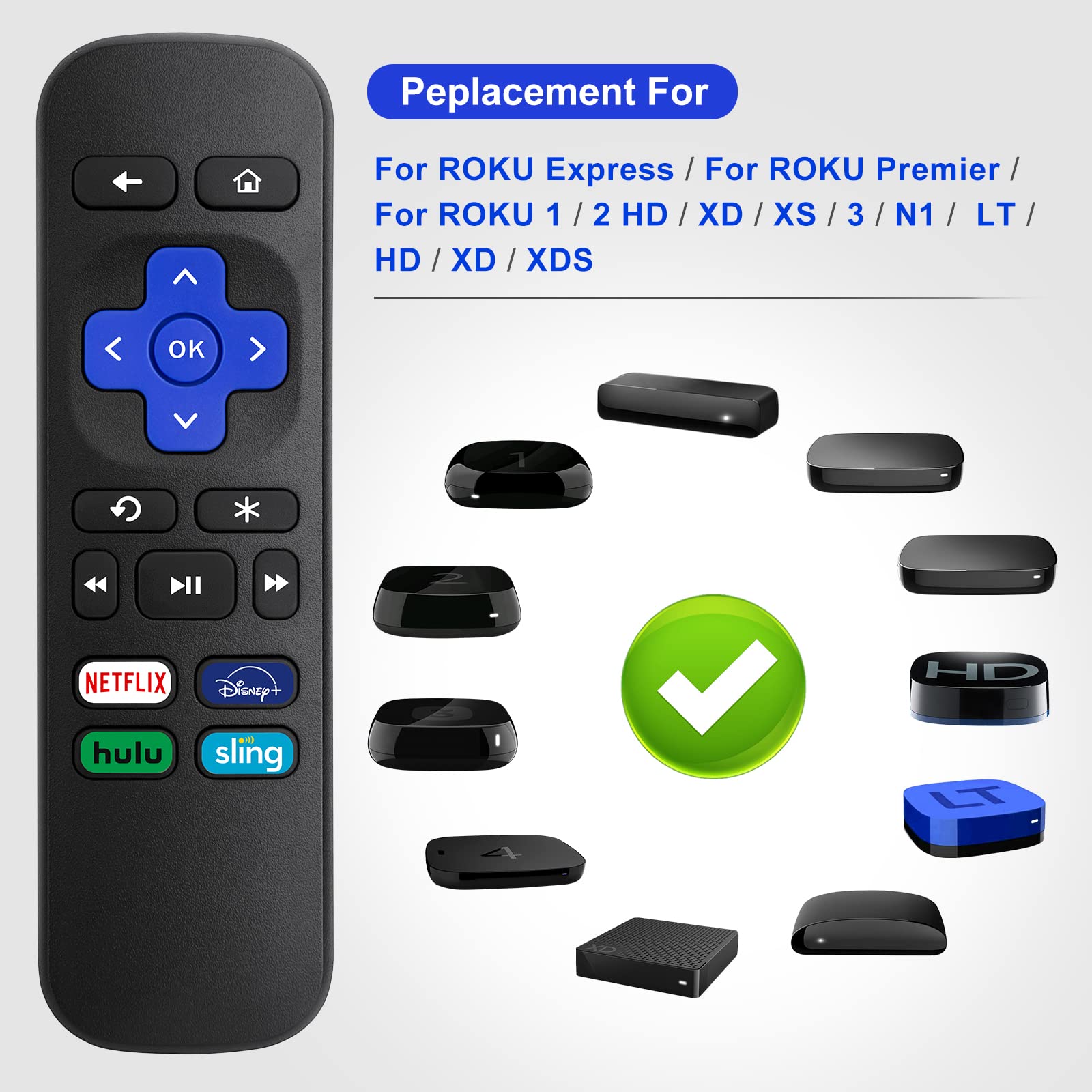Foto 5 pulgar | Mando A Distancia Omaic Para Roku 1, 2, 3, 4 (hd, Lt, Xs, Xd) - Venta Internacional.