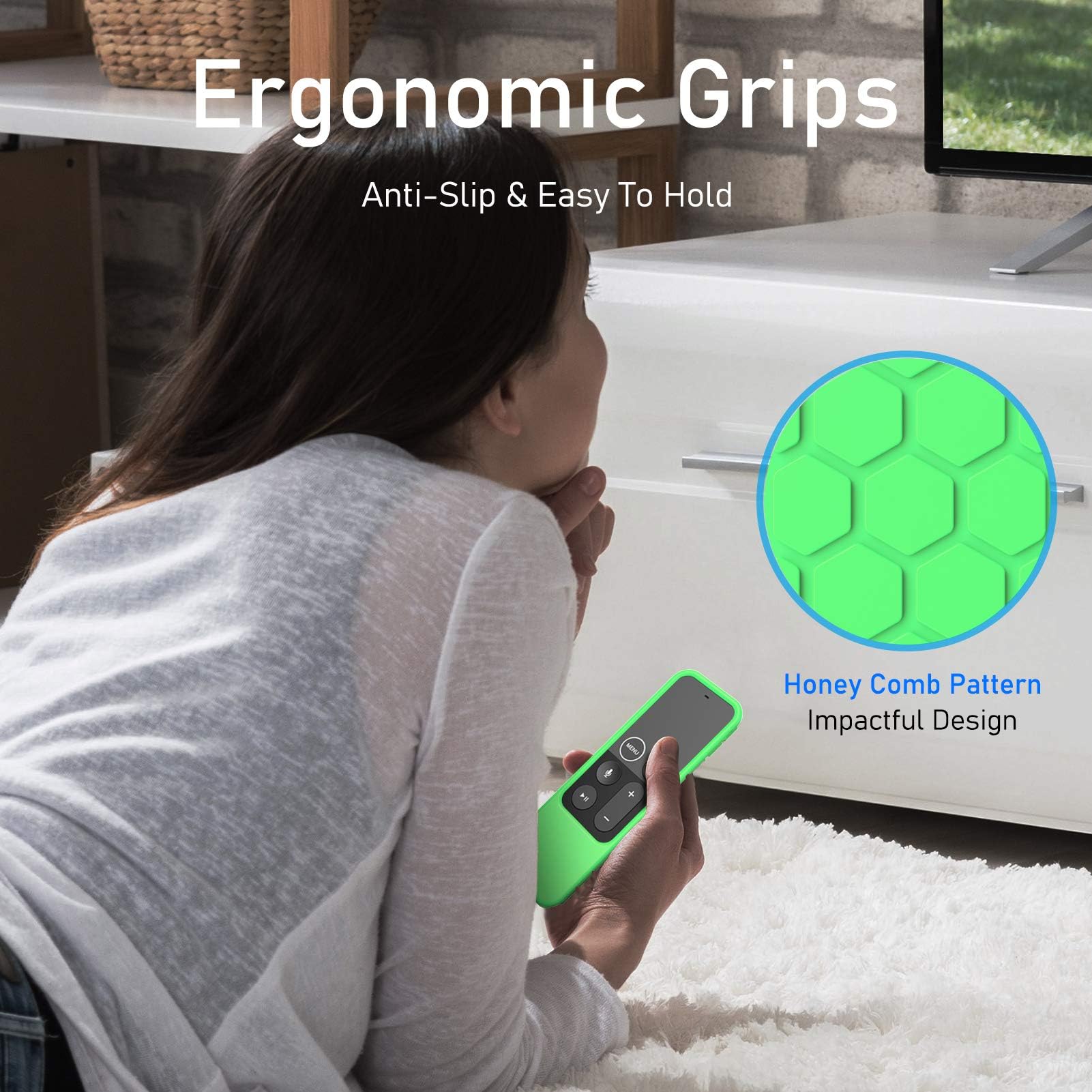 Foto 7 pulgar | Funda Protectora Fintie para Apple Tv 4k/hd Siri Remote Verde - Venta Internacional
