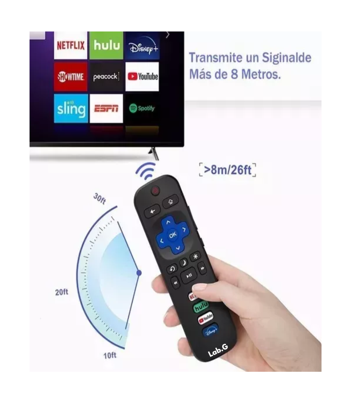 Foto 3 pulgar | Control Roku para Hisense Smart Tv 4k con Forro Azul