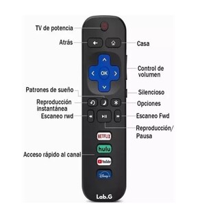Foto 4 | Control Roku para Hisense Smart Tv 4k con Forro Azul