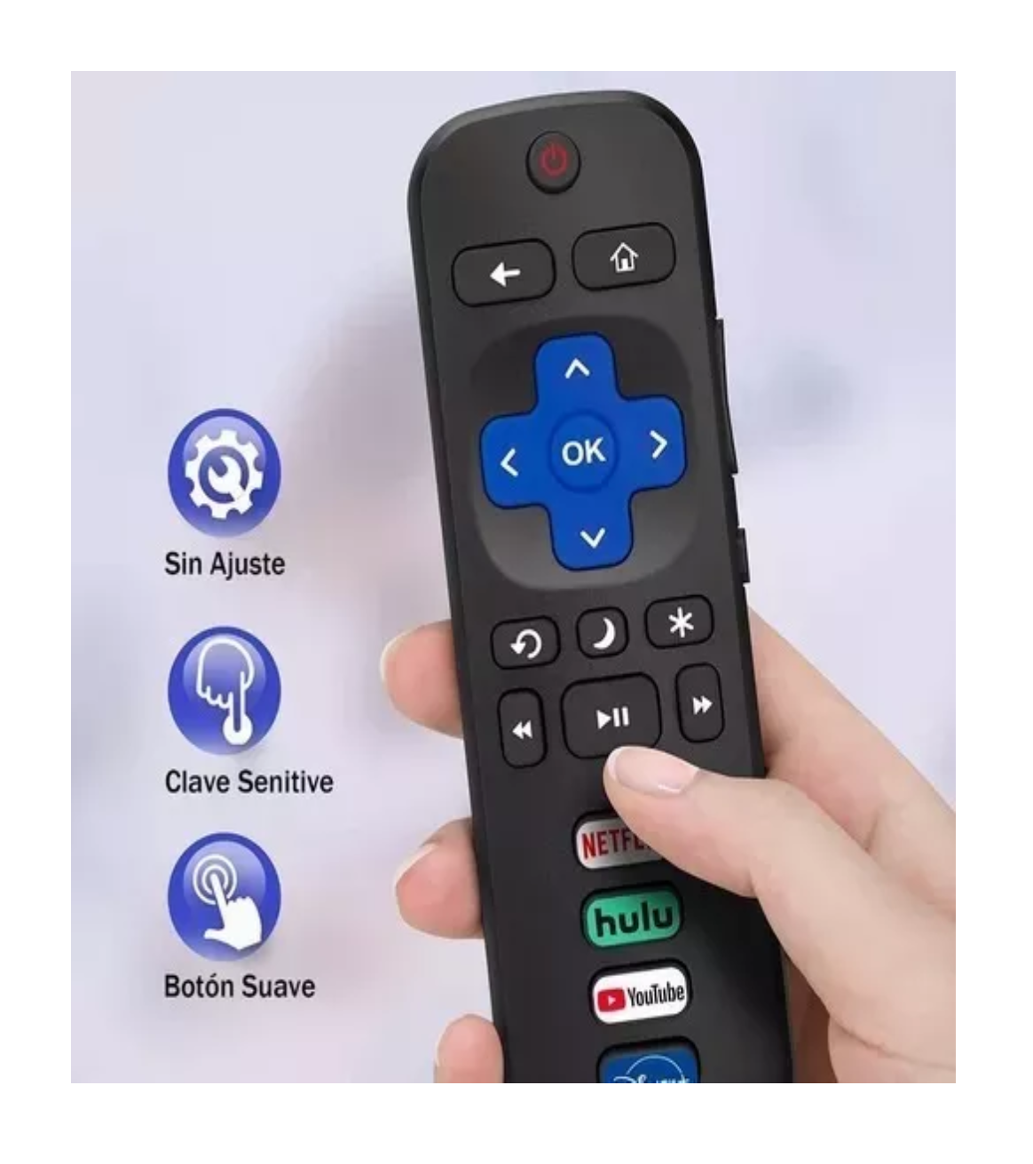 Foto 6 pulgar | Control Roku para Hisense Smart Tv 4k con Forro Azul