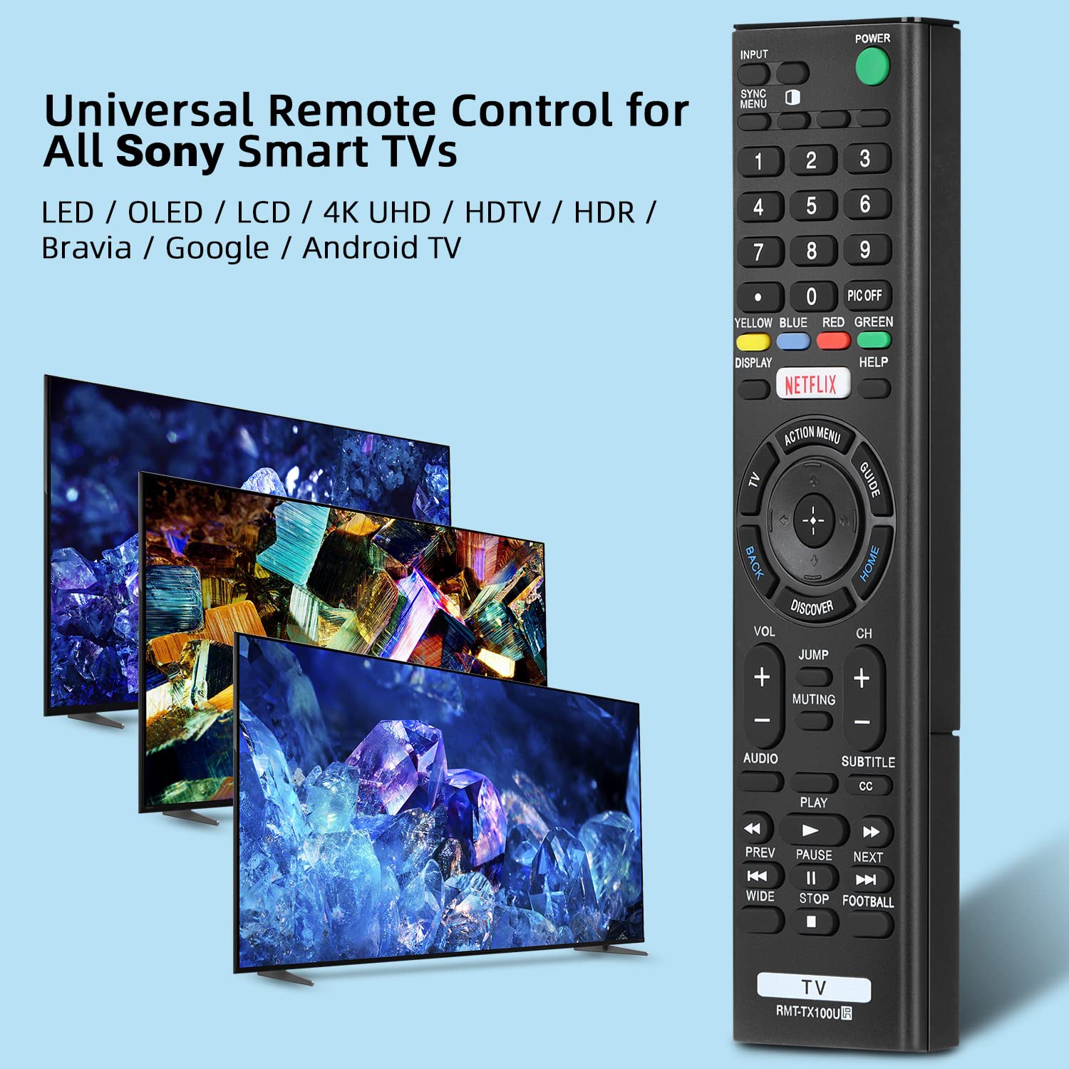 Foto 3 pulgar | Mando A Distancia Universal Gvirtue Rmt-tx100u Para Televisores Sony - Venta Internacional.