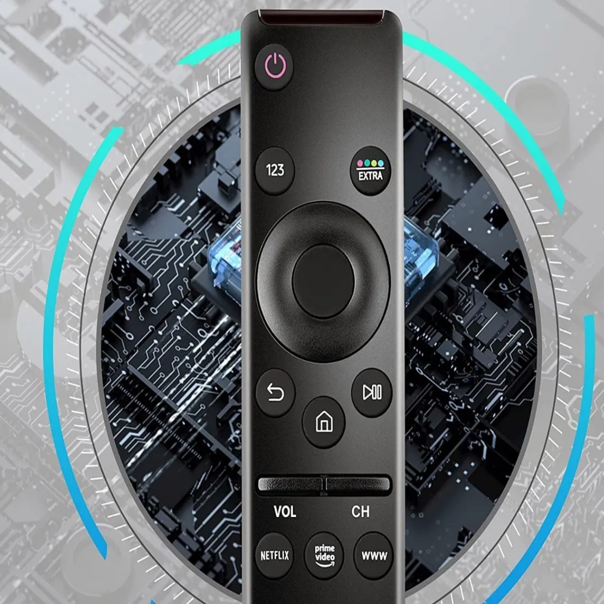 Foto 4 pulgar | Control Remoto Samsung Smart Tv 4k Curve Uhd + Funda Y Pila Lab.g Negro