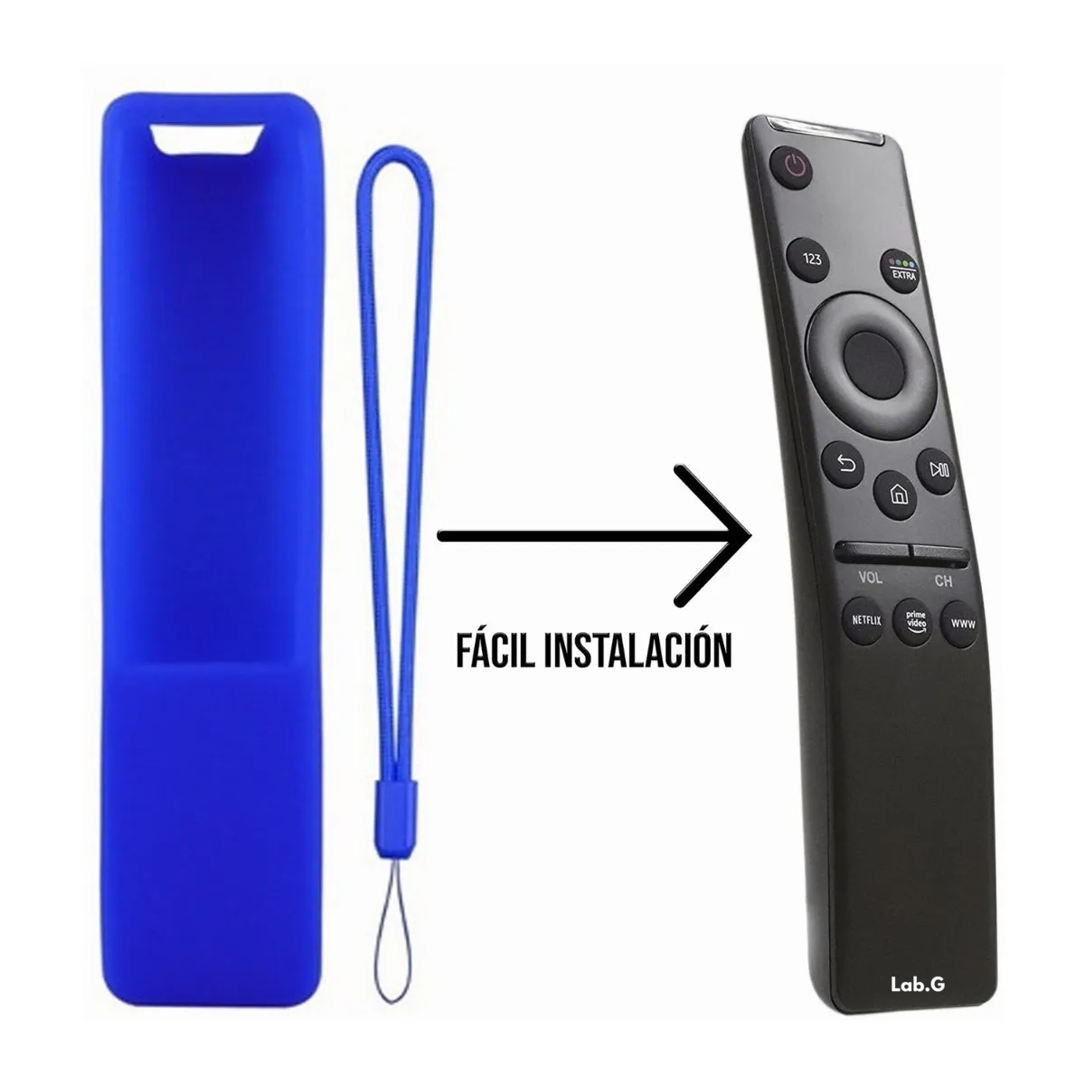 Foto 5 pulgar | Control Remoto Samsung Smart Tv 4k Curve Uhd + Funda Y Pila Lab.g Negro
