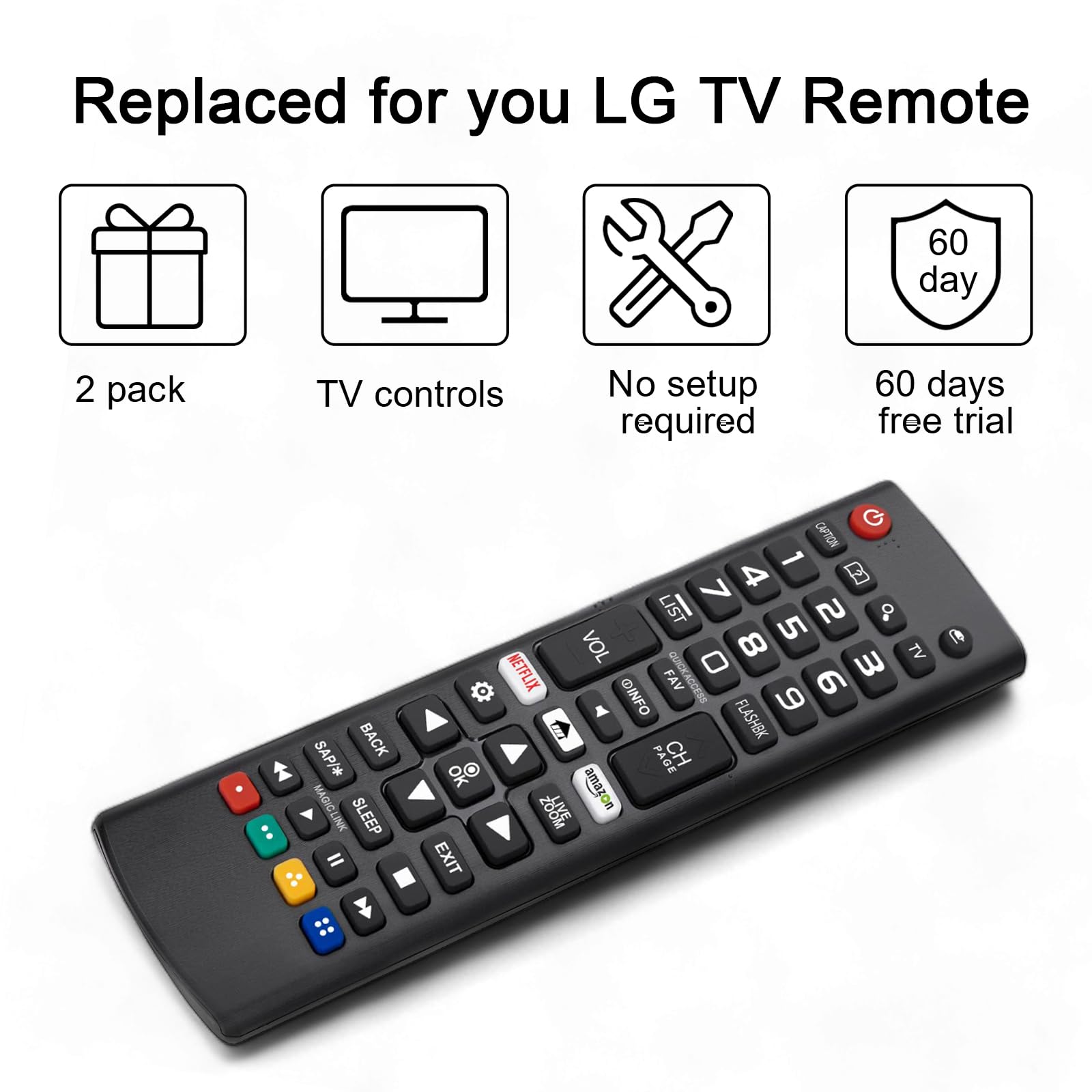 Foto 6 pulgar | Pack De 2 Controles Remotos Universales Para Televisores Lg - Venta Internacional.