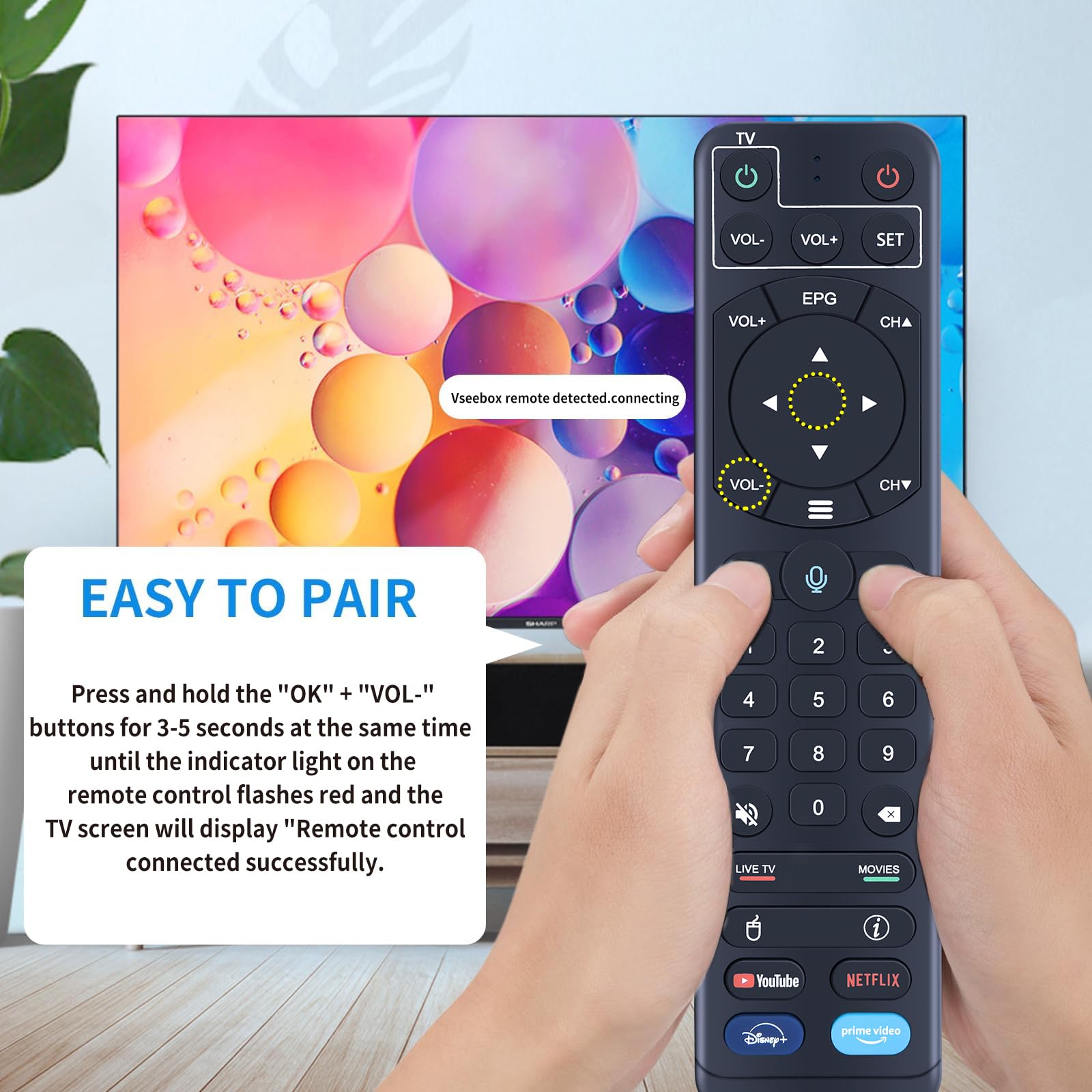 Foto 6 pulgar | Mando A Distancia Por Voz De Repuesto Retrosun V2 Pro Para Vseebox - Venta Internacional.