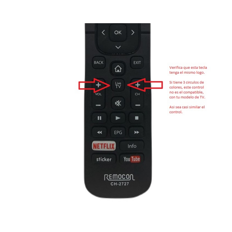 Foto 2 pulgar | Control Remoto Para Bgh O Hisense Smart Tv - Venta Internacional.