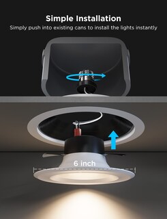 Foto 5 | Lámpara Empotrada Smart Retrofit Govere De 6 Pulgadas, Paquete De 4 Unidades, Rgbww - Venta Internacional.