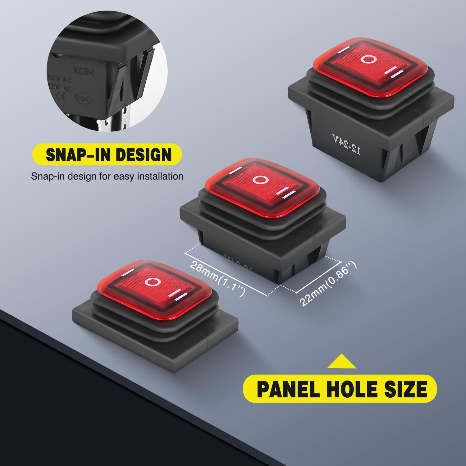 Foto 4 pulgar | Interruptor Basculante Nilight De 6 Pines, Encendido Y Apagado, Con Led Rojo Con Iluminación Ip67 - Venta Internacional