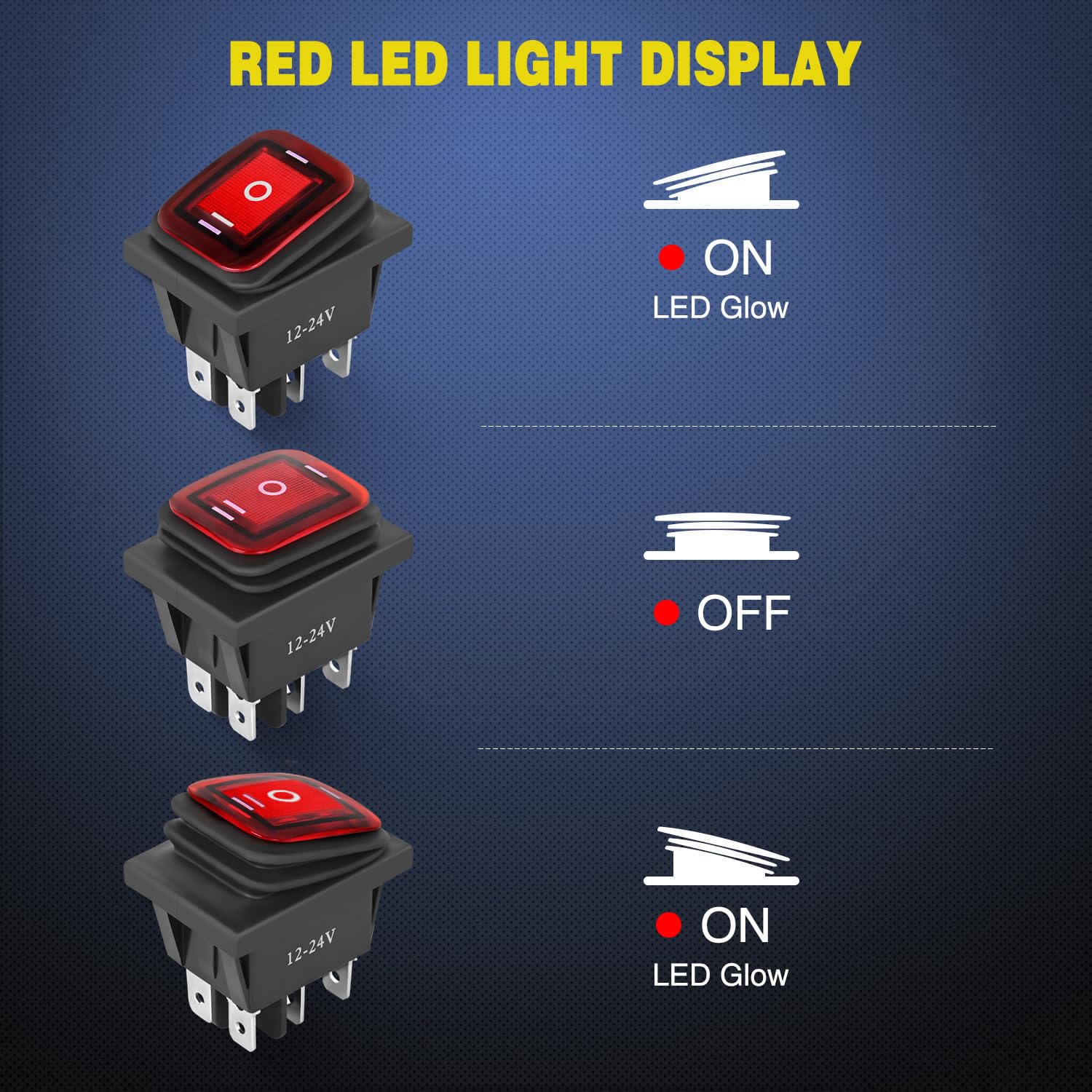 Foto 7 pulgar | Interruptor Basculante Nilight De 6 Pines, Encendido Y Apagado, Con Led Rojo Con Iluminación Ip67 - Venta Internacional